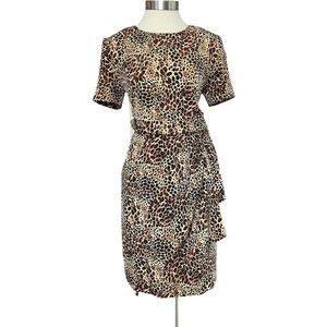 Vintage leopard wrap skirt dress